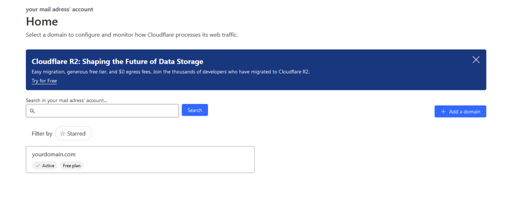 cloudflare web domain adding