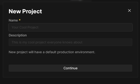 coolify adding new project