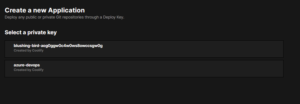 select the key that we already created