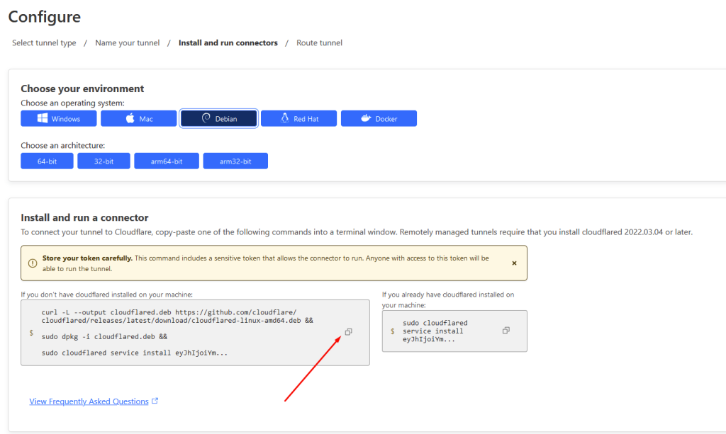 choose environment on cloudflare and installing connector